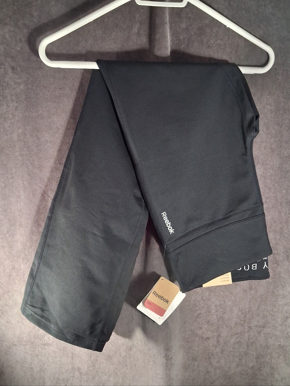 Reebok PlayDry Black Skinny Bootcut Athletic Athleisure Sport Leggings NWT M